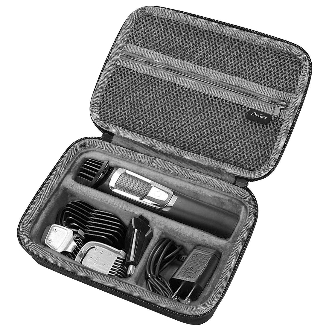 ProCase Hard Travel Case for Multigroom Series 3000 5000 7000 MG3750 MG5750/49 MG7750/49 Men's Electric Trimmer Shaver and Attachments Father's Day Choice -Black