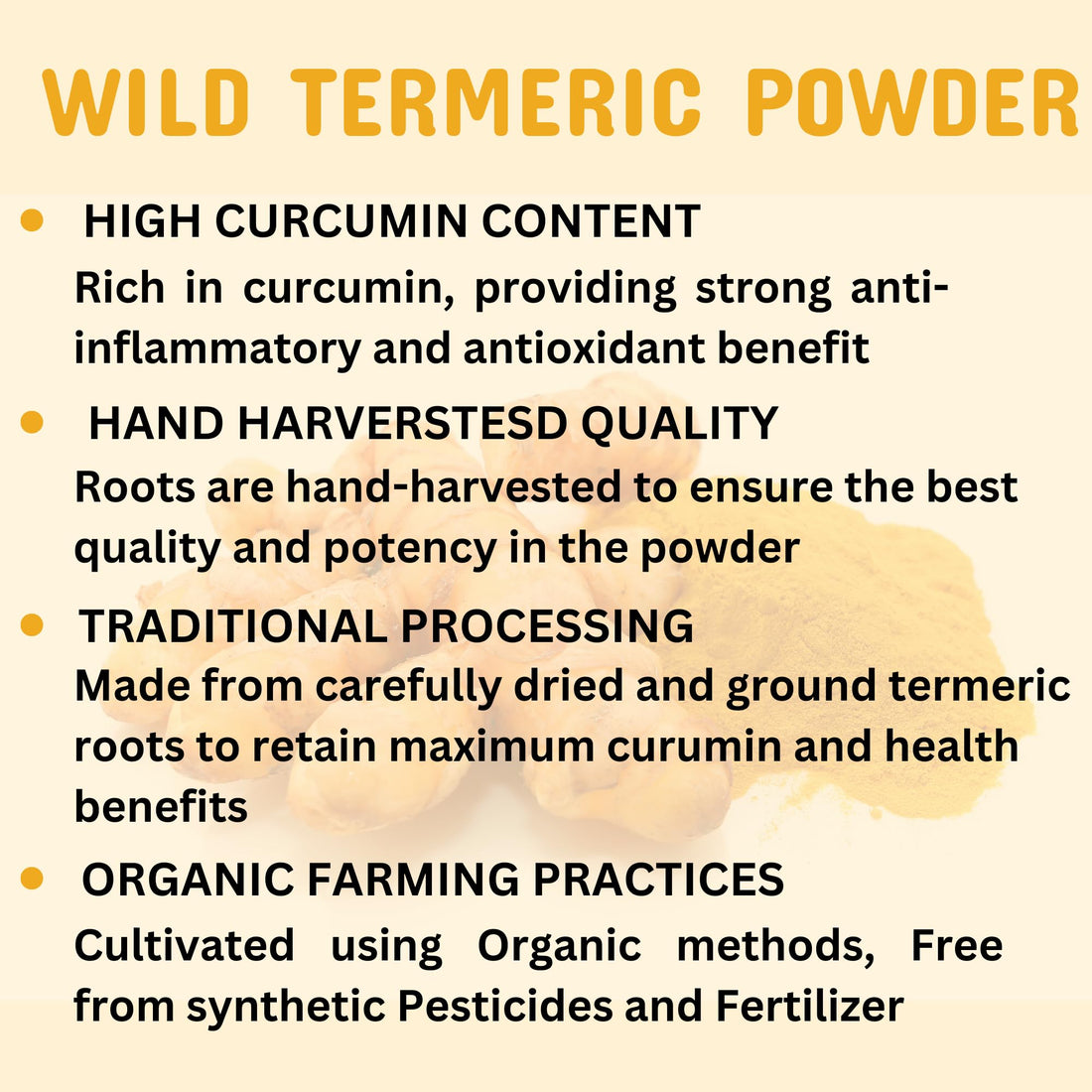 Herbs Botanica Wild Turmeric Powder 100% Pure Kasturi Turmeric for Face, Skin Care & DIY Beauty – Natural Powder for Acne, Dark Spots & Hyperpigmentation 5.3 oz Resealable Pack