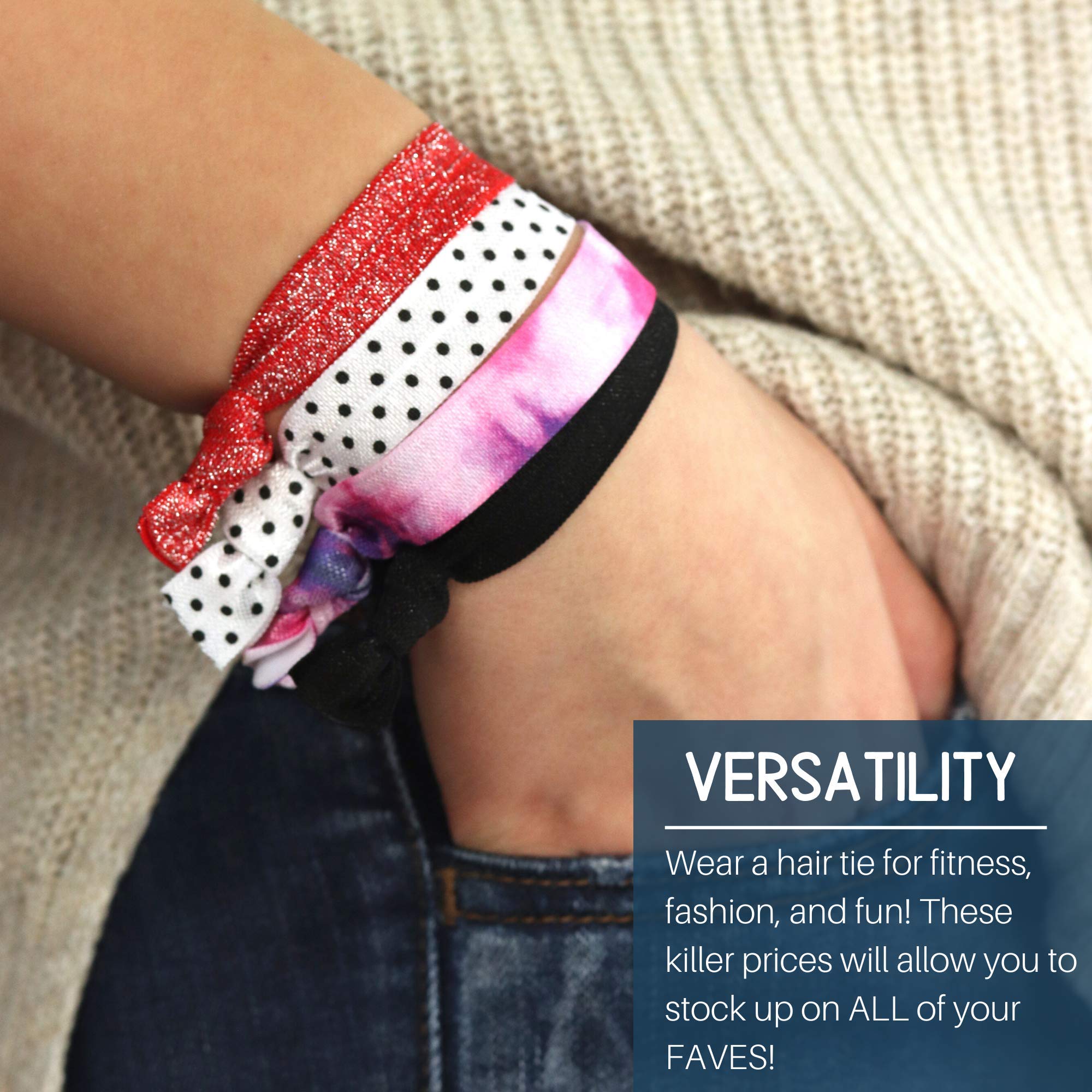 Kenz Laurenz Elastics Ponytail Holder (100 Hair Ties - Solids)