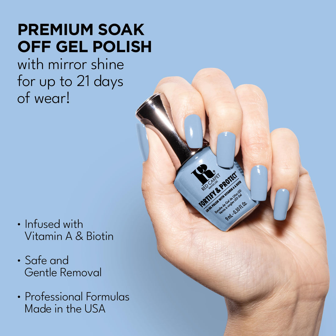 Red Carpet Manicure Fortify & Protect Runway Rehersal LED Nail Gel Color, 0.3 Fl. Oz.