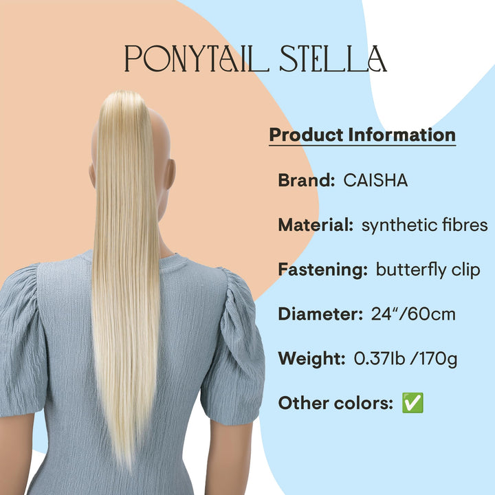 Prettyshop Hairpiece-Ponytail 24 (60Cm) Light Blonde Mix # 27T613A H613: Prettyshop Hairpiece Ponytail Clip On Extension Long Hair Smooth Heat-Resisting 24(60Cm) Light Blonde Mix # 27T613A H613