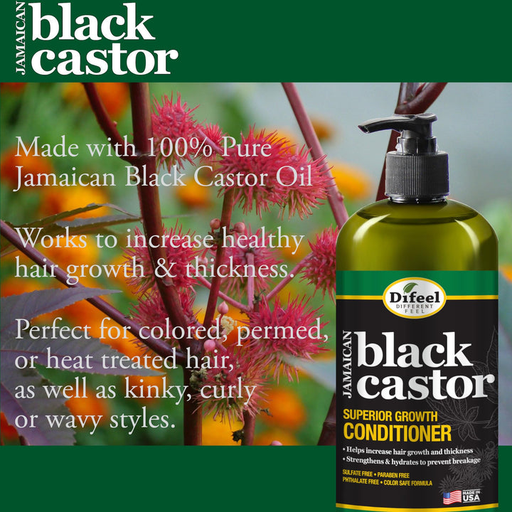 Difeel Superior Growth Jamaican Black Castor Conditioner 33.8 oz. - Sulfate Free Conditioner made with Natural Ingredients