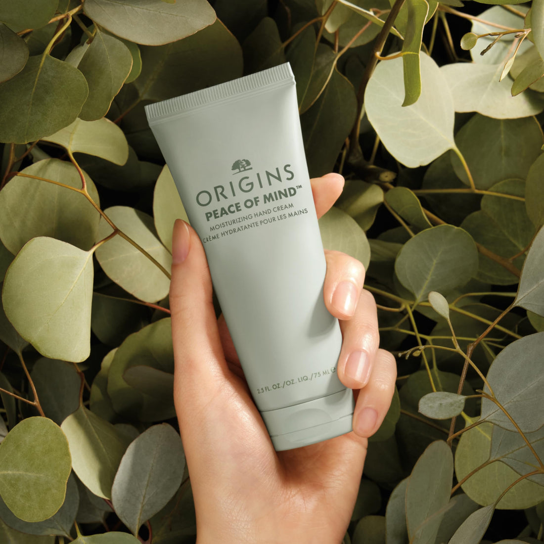 Origins Peace of Mind Moisturizing Hand Cream | Hydrates & Softens Dry Skin | Hand Lotion With Peppermint, Basil, & Eucalyptus Essential Oils, Travel Size, 2.5 Fl Oz