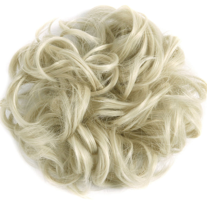 Dodoing Curly Messy Hair Bun Extension Ponytail Hairpiece Hair Extensions, Bleach Blonde,One Size