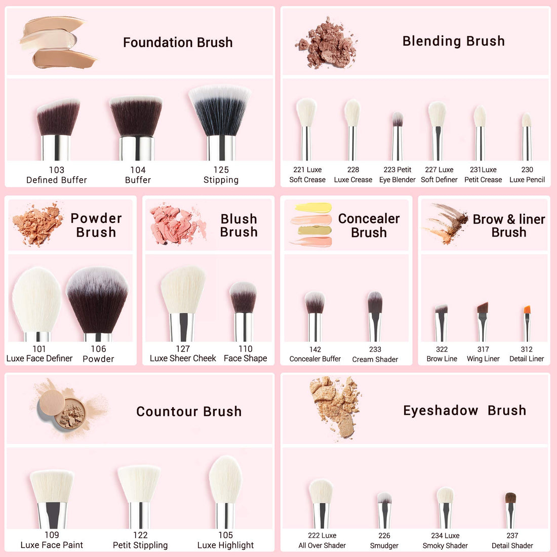 Jessup Brand 25pcs Professional Makeup Brush set Beauty Cosmetic Foundation Power Blushes eyelashes Lipstick Natural-Synthetic Hair Brushes set (Rose Carmine/Silver)