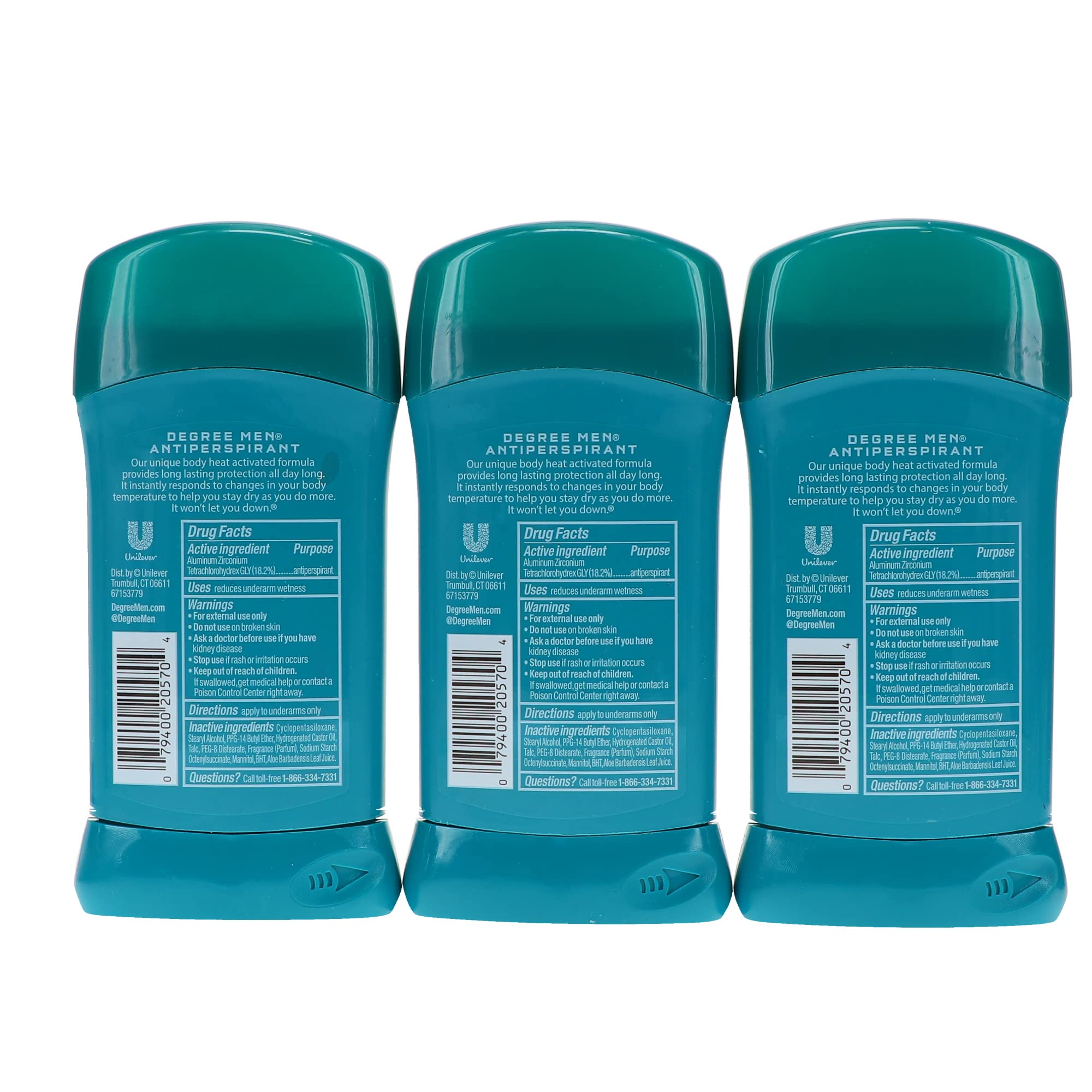 Degree Men Anti-Perspirant & Deodorant Cool Comfort 2.7 Ounce 2.7 oz 3 Pack AD