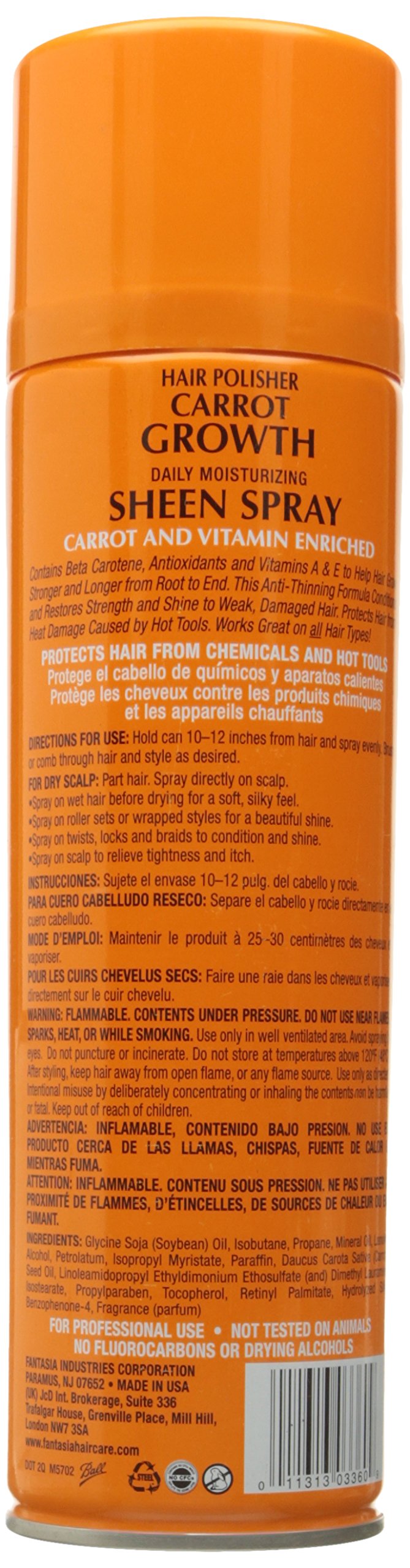 Fantasia Sheen Spray Carrot Growth 14 oz. Bonus