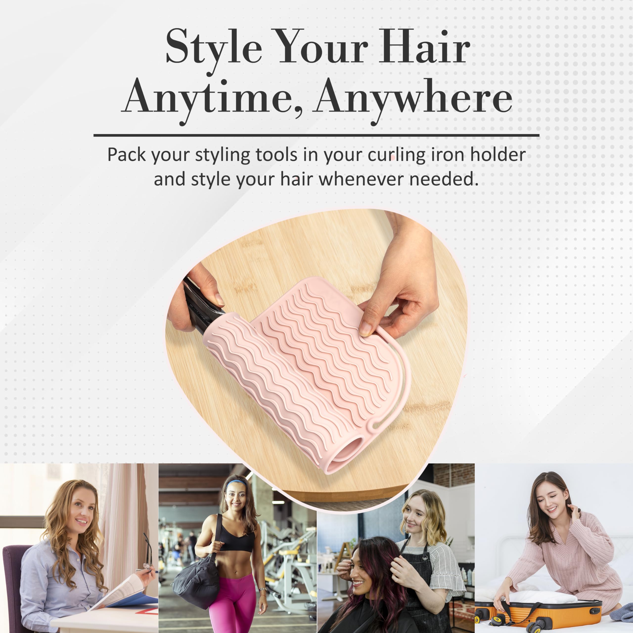 Professional Silicone Heat Resistant Styling Station Mat for All Hair Irons, Curling Iron, Straightener Pad, Iron Flat Hair, Waver, Hair Styling Tools Appliances Hair Dryer Salon Tools Rose Gold Blush