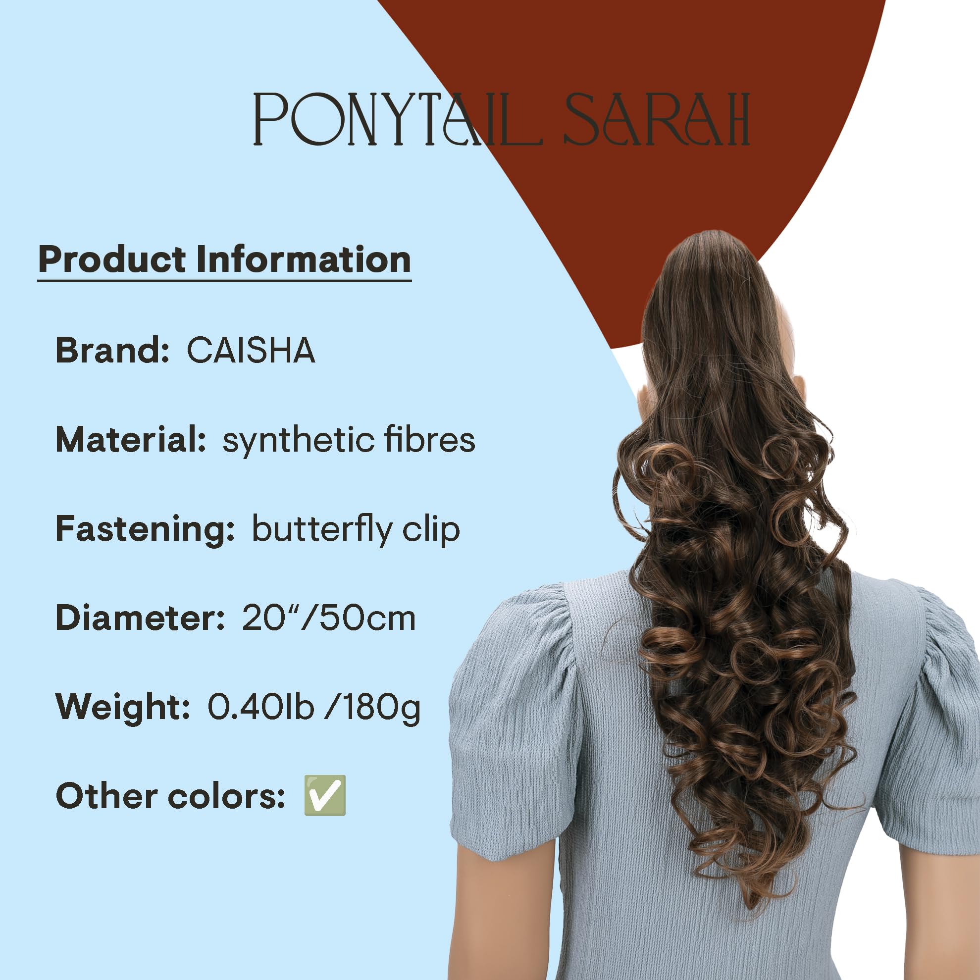 brown mix #4T30 H25 : PRETTYSHOP 22 & 140g Hair Piece Pony Tail Extension Long & Voluminous Curled Wavy Heat-Resisting Div. Colours (brownmix 4H30 H25)