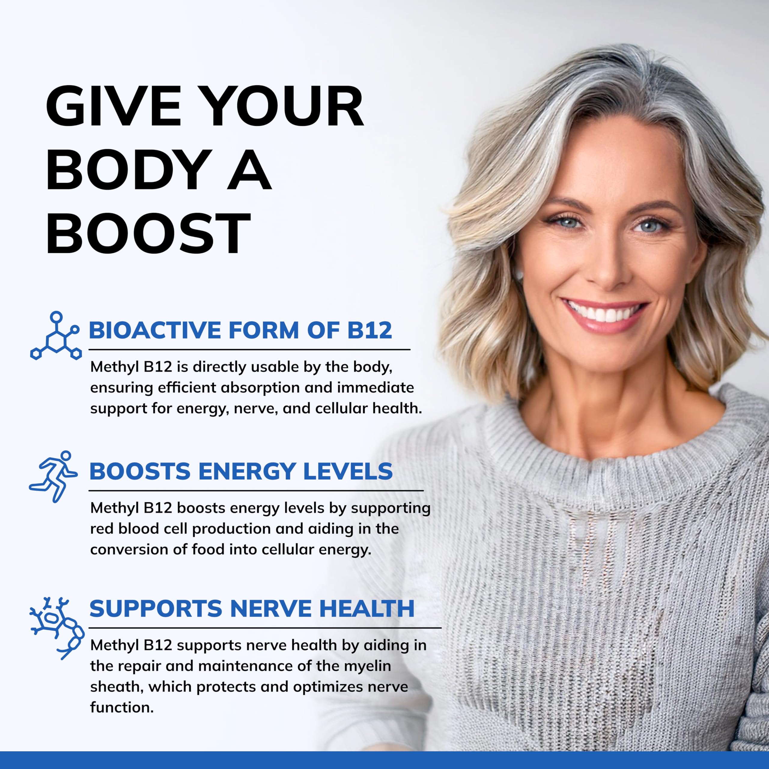 aSquared Nutrition Vitamin B12-5000 MCG Supplement with Methylcobalamin (Methyl B-12) - Max Strength Vitamin B 12 Support to Help Boost Natural Energy, Benefit Brain & Heart Function - 120 Tablets