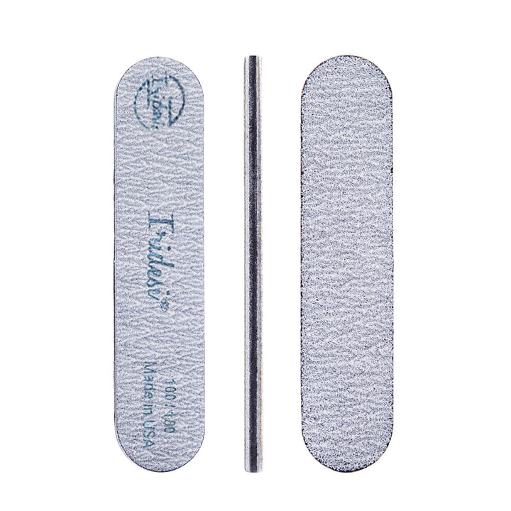 Mini Gray Nail File, 100/180 Zebra Salon Board, 3.5 Inches Long By .75 Inches Wide, Professional Quality (50 Pack)