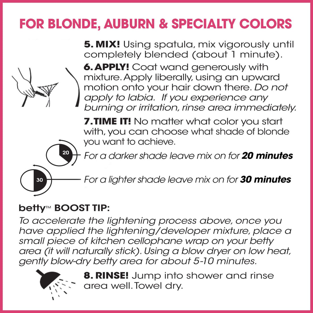 Betty Beauty Fun (Hot Pink) Betty - Color For The Hair Down There Hair Coloring Kit