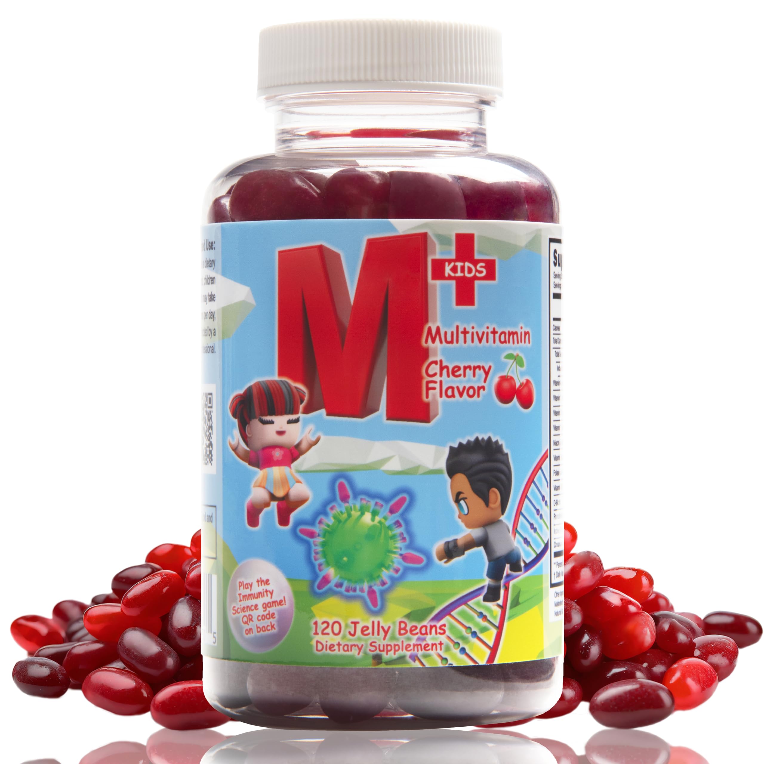 Immunity Science Kids Daily Multivitamin Jellybeans –– Natural Cherry Flavor – Non-GMO – Gluten Free – Vegan Friendly
