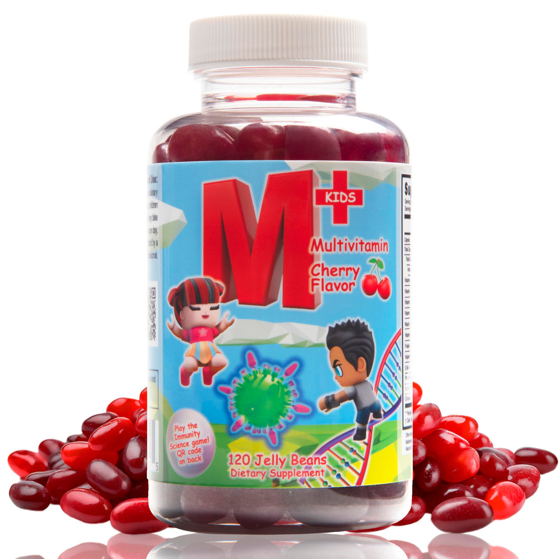 Immunity Science Kids Daily Multivitamin Jellybeans –– Natural Cherry Flavor – Non-GMO – Gluten Free – Vegan Friendly