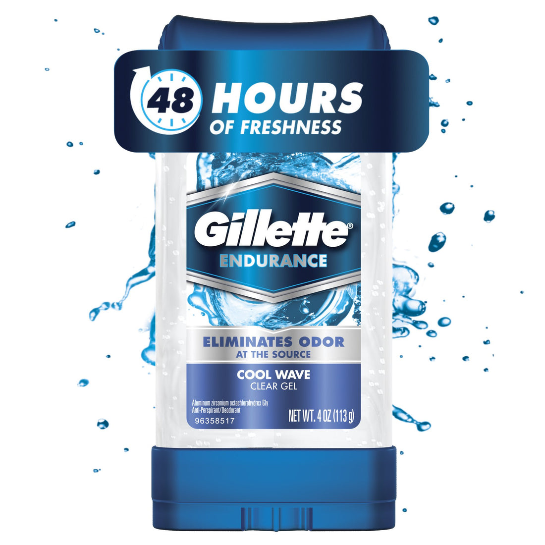 Gillette Male Anti-Perspirant Deodorant Clear Gel, Cool Wave 3.8 Oz (Pack Of 3)