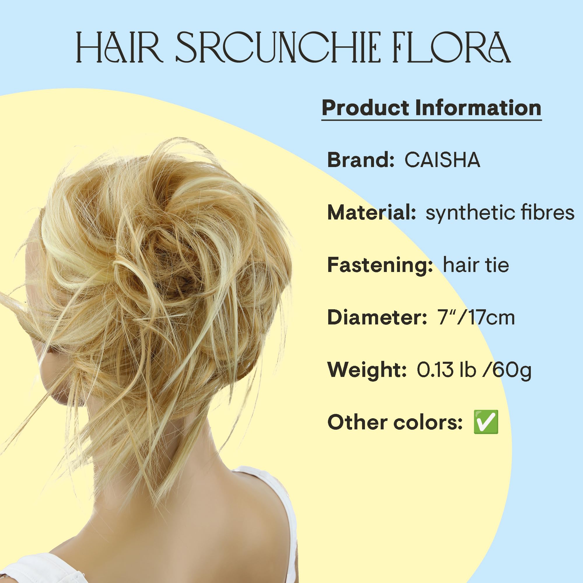 Blonde Mix #27H613 G20F: Prettyshop Hairpiece Hair Rubber Scrunchie Scrunchy Updos Voluminous Wavy Messy Bun Blonde Mix #27H613 G20F
