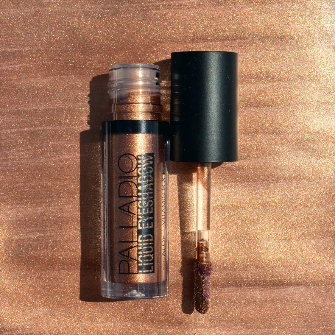 Palladio Liquid Eyeshadow, creamy shimmery formula that instantly adheres to the eyelid with flexible applicator wand for over 8 hours of smudge and crease-proof wear (Jasper)