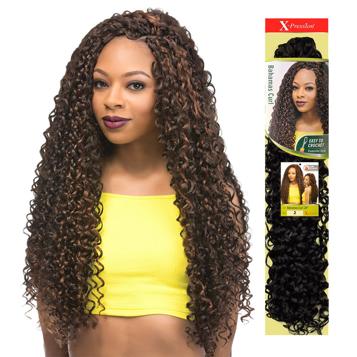 6-Pack, 1: Outre Synthetic Hair Crochet Braids X-Pression Braid Bahamas Curl 24 (6-Pack, 1)