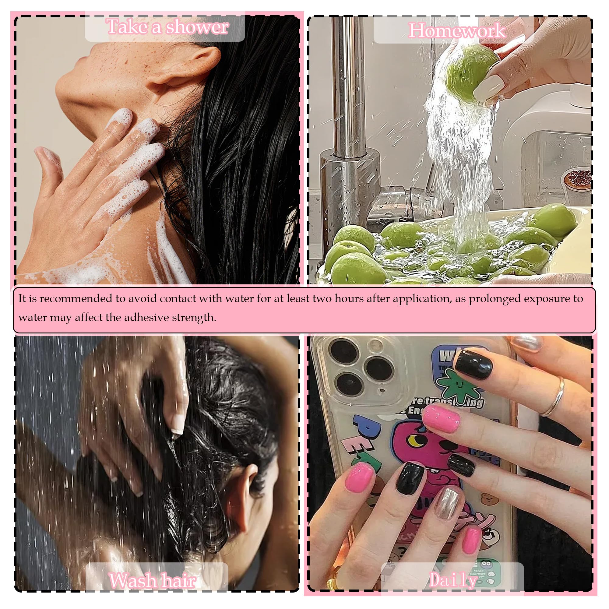 Sun&Beam Nails Adhesive Tabs 25 Sheets for Press On False Nail Tip Gel Glue Double Sided Tape Stickers Waterproof Transparent Strong Sticky (Large Size for Hands/25 Sheet)