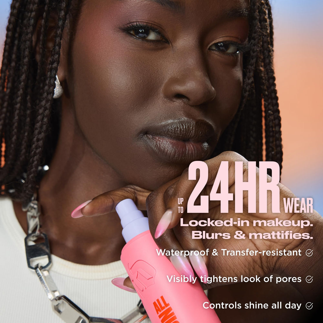 Urban Decay All Nighter Waterproof Makeup Setting Spray - Blurring Matte Finish, Up to 24HR Wear, Ultra-Fine Facial Mist, Mattifying Oil Control Face Primer, Smudge-Proof, Transfer-Resistant - 4 fl oz