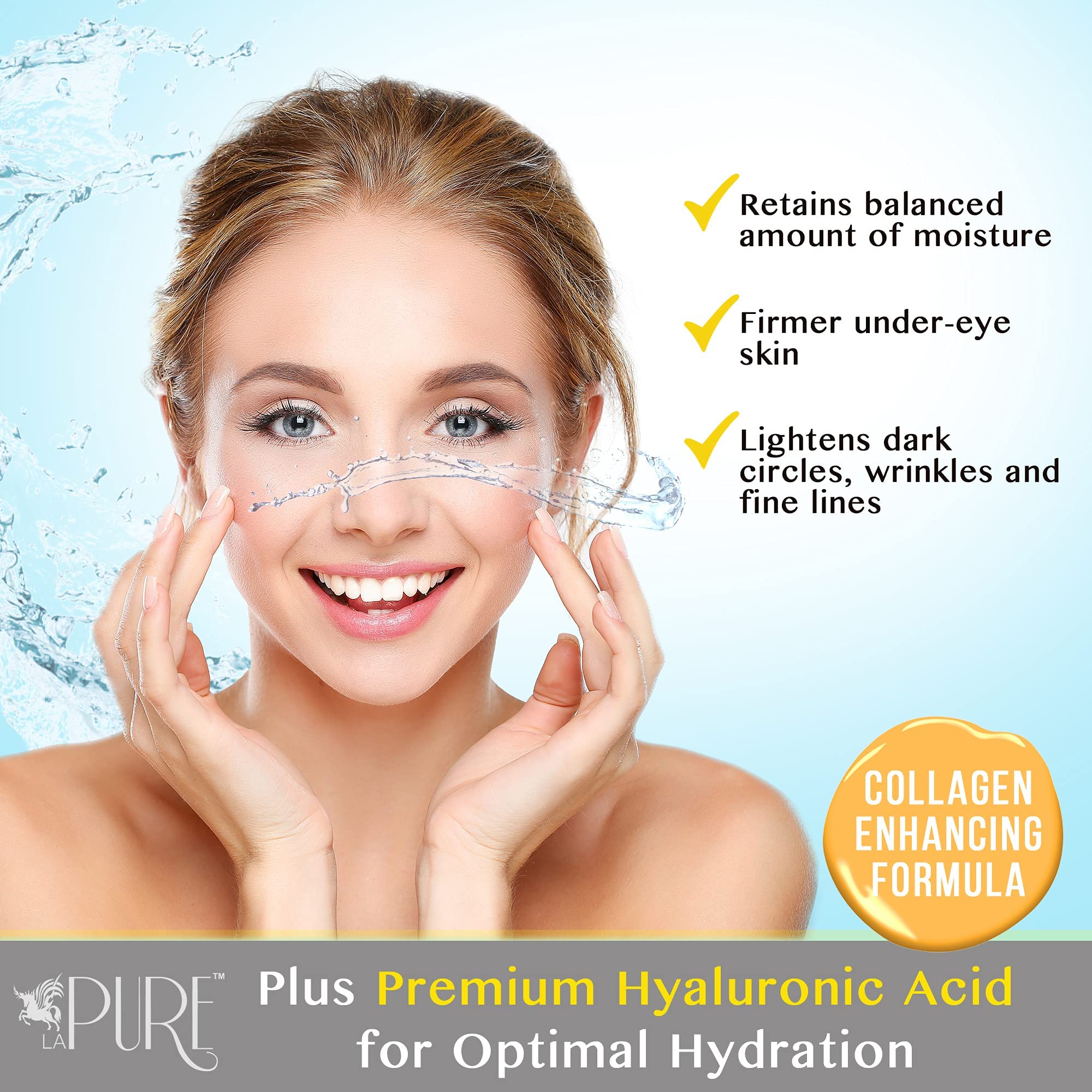 LA PURE 24K Gold Eye Treatment Mask, (Pack of 15)