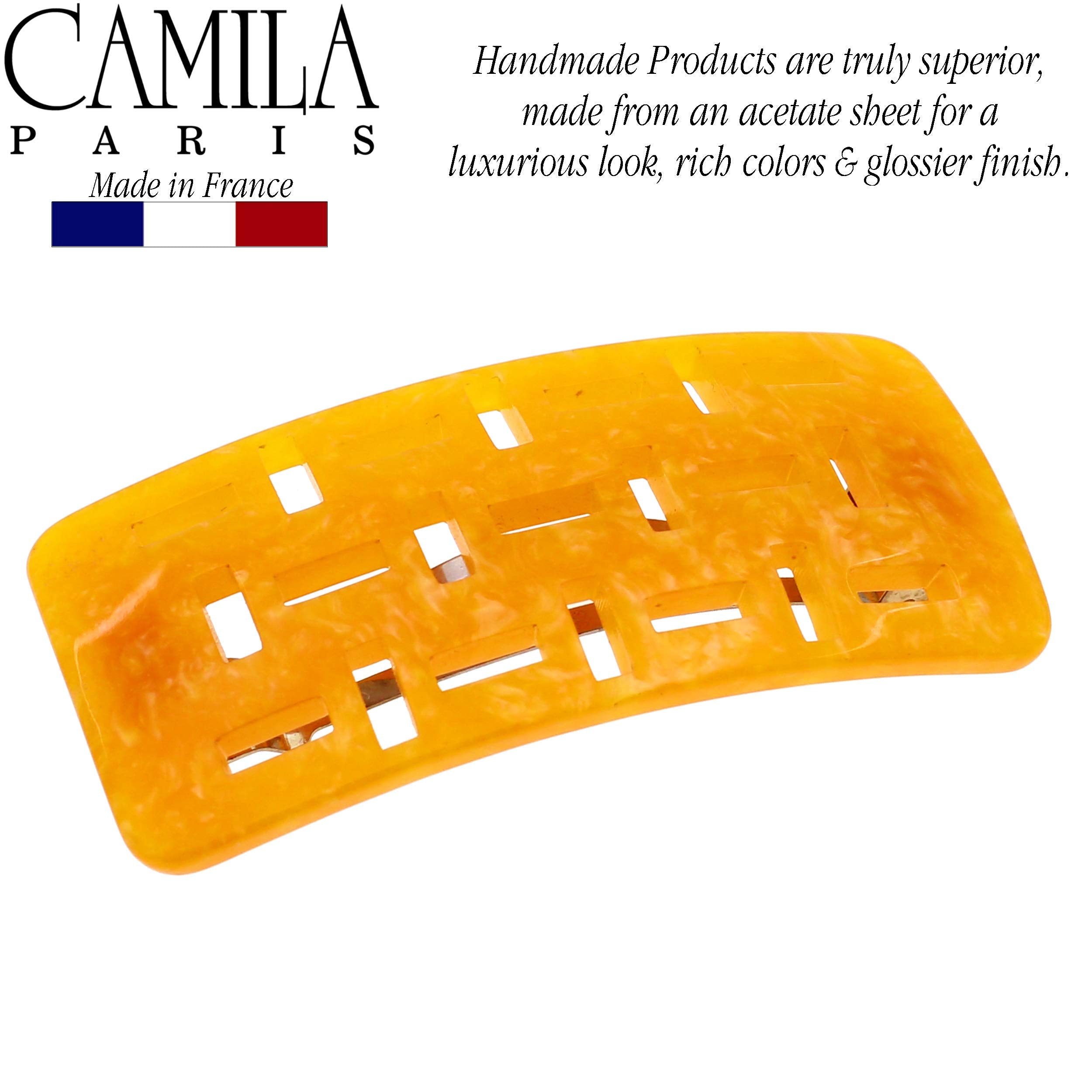 Camila Paris DG47 French Hair Barrettes Clips for Girls Handmade, Strong Hold Grip Hair Clips for Women, No Slip and Durable Styling Girls Hair Accessories, Made in France