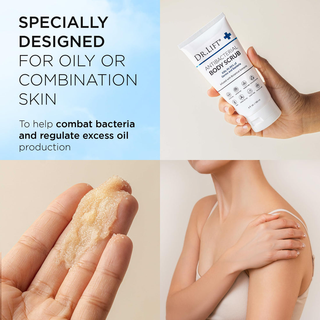 Dr. Lift Antibacterial Body Scrub, 6 oz