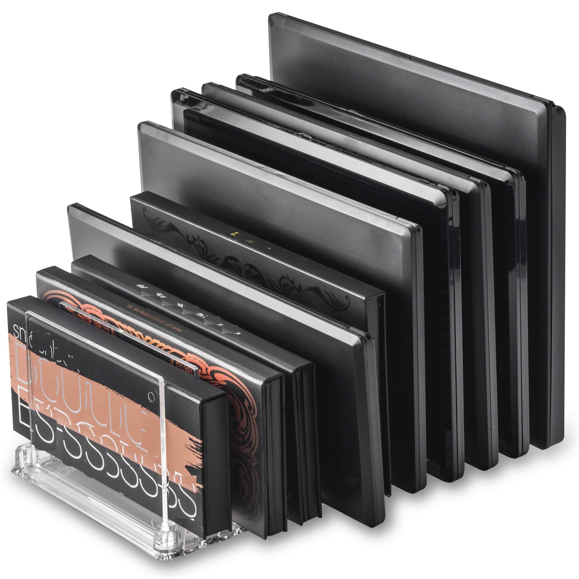 byAlegory Acrylic Makeup Palette Organizer With Removable Dividers | 10 Spaces Fits All Palette Sizes