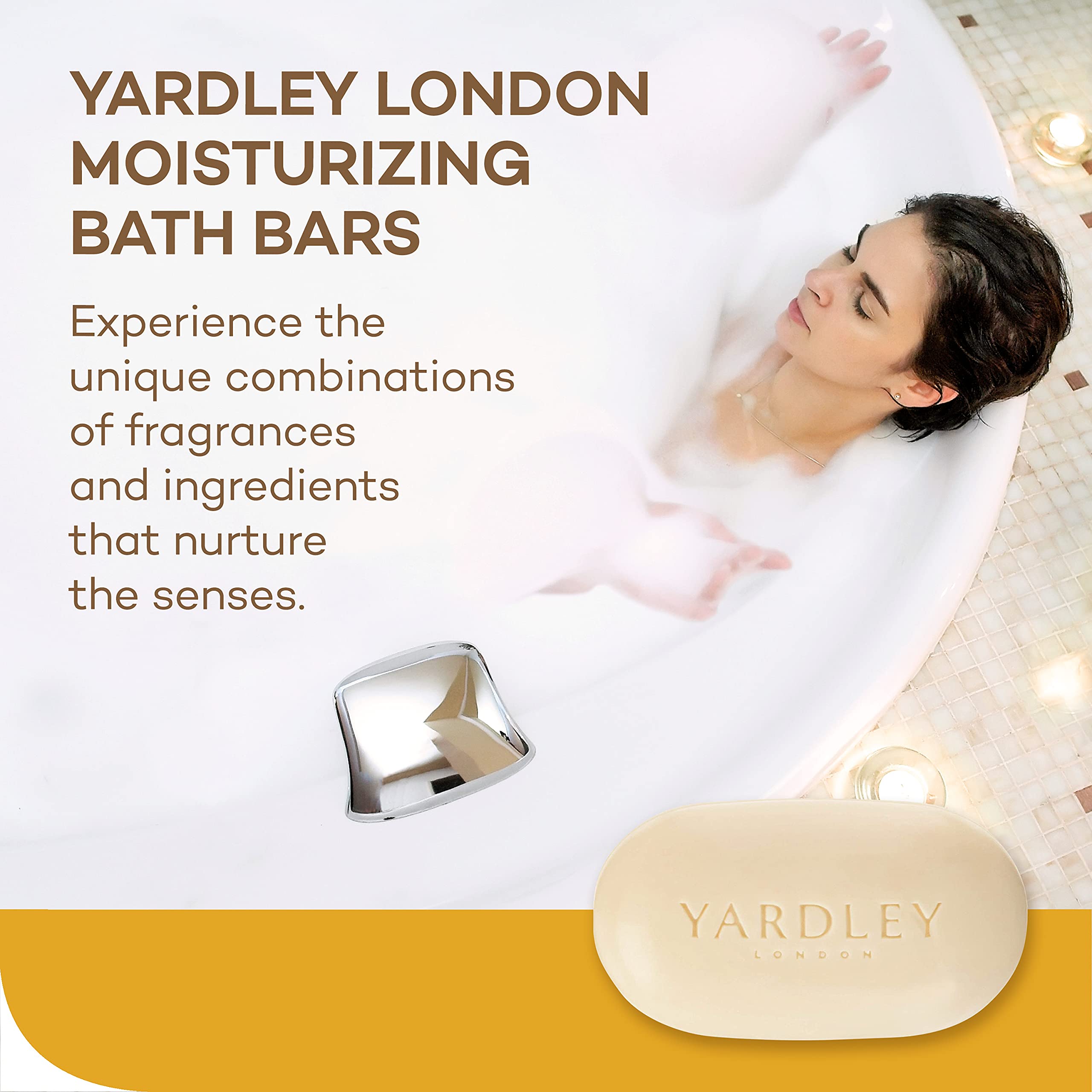 Yardley London Lemon Verbena Naturally Moisturizing Bath Bar, 4 ounce