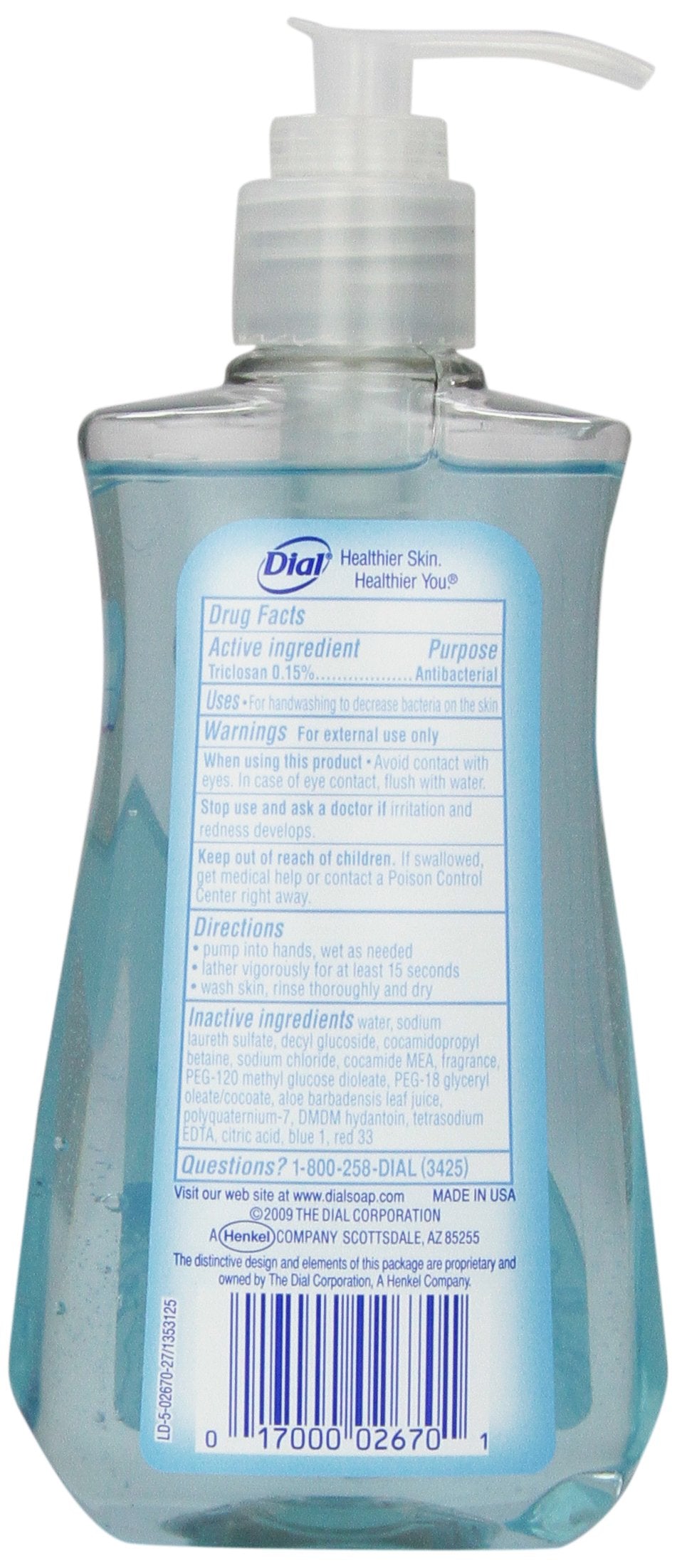 Dial Liquid Hand Soap, Spring Water, 7.5 Ounce