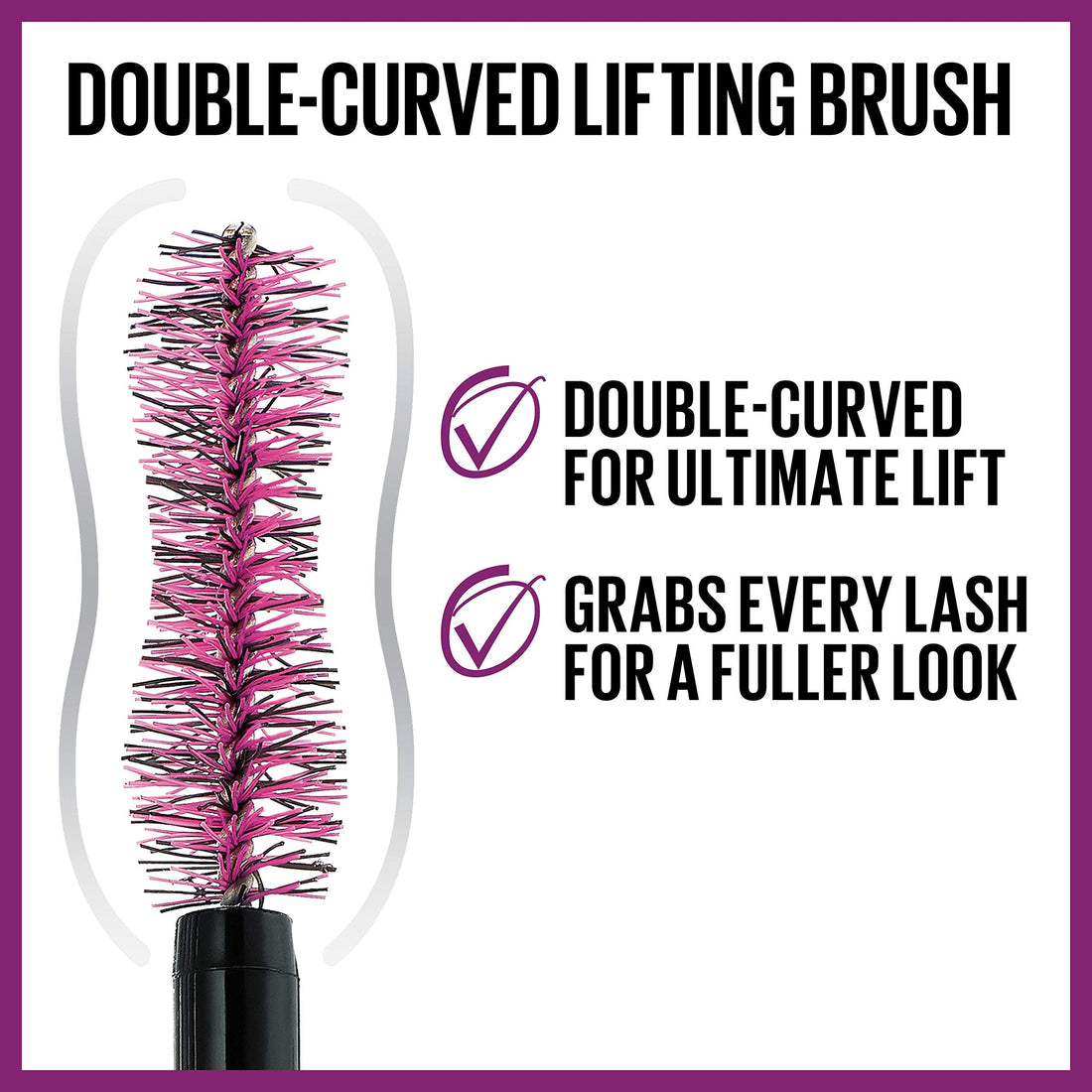 Maybelline The Falsies Lash Lift Washable Mascara Volumizing, Lengthening, Lifting, Curling, Multiplying, Eye Makeup, Very Black, 1 Count