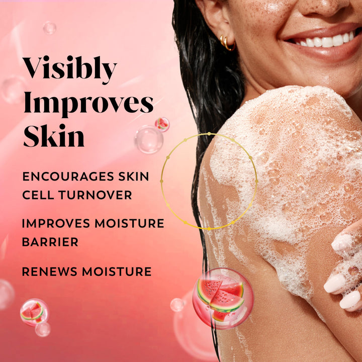 Olay Body Wash for Women, Intensely Hydrating, Pro-Hyaluronic Acid Serum Complex, Renews Moisture, Vitamin B3 Lameller Technology, For All Skin Types, Watermelon Summer Fizz Scent, 20 fl oz