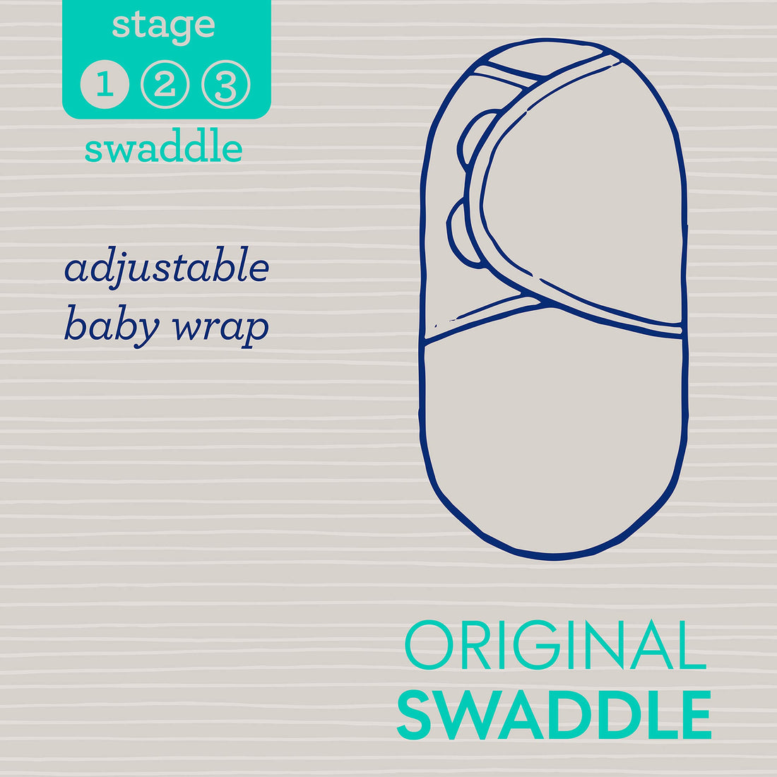 SwaddleMe Original Swaddle – Size Small, 0-3 Months, 2-Pack (Grey Dot Stripe)
