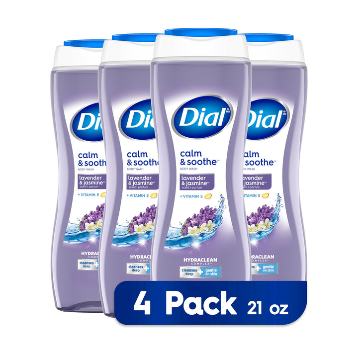 Lavender & Jasmine, 4 Count: Dial Body Wash, Lavender & Jasmine, 21 Ounce (Pack Of 4)