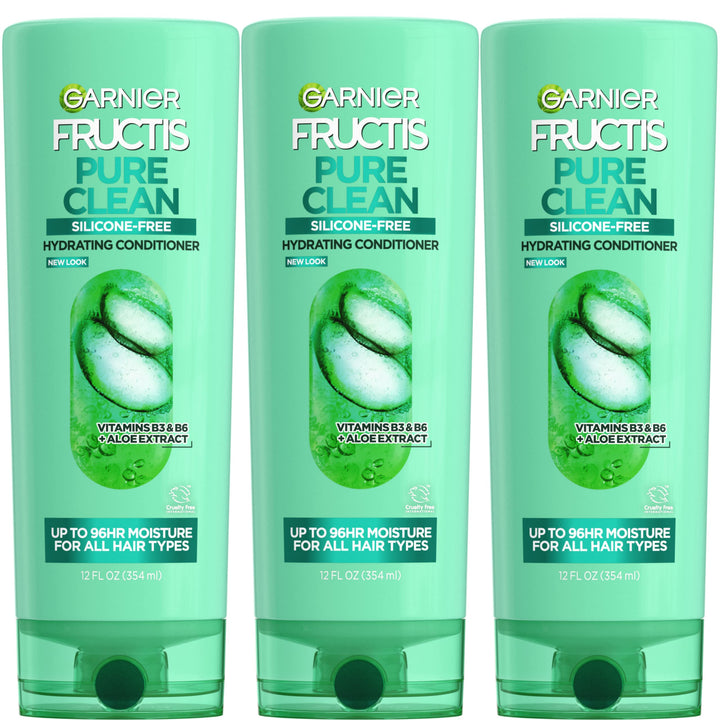 Garnier Fructis Pure Clean Hydrating Conditioner, 12 Fl Oz, 3 Count (Packaging May Vary)