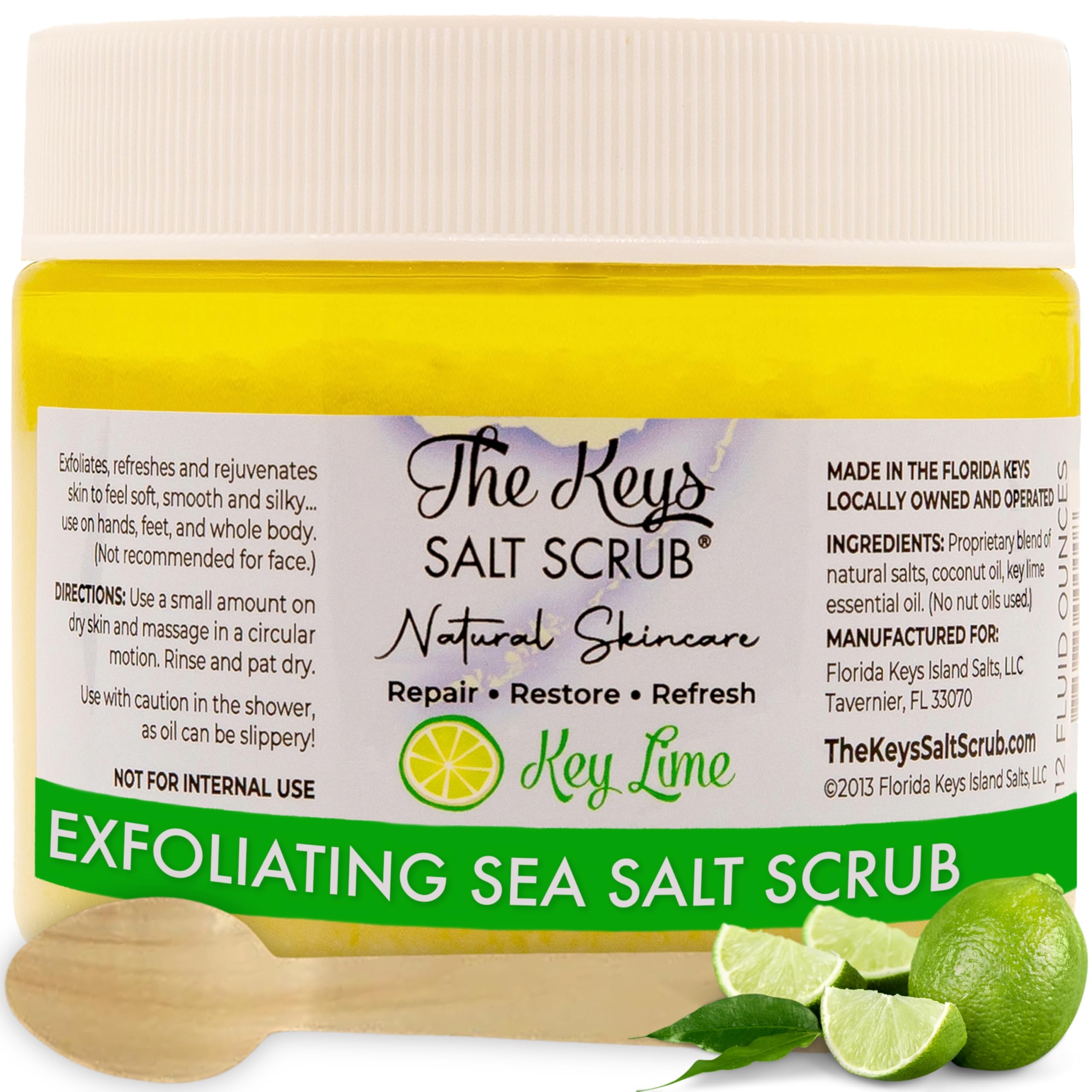The Keys Salt Scrub. Florida Keys Salt Scrub (Key Lime, 12 oz)
