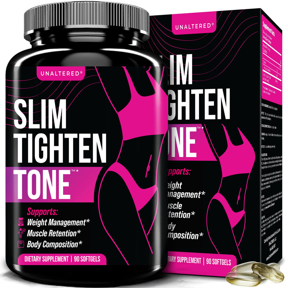UNALTERED Belly Fat Burner for Women - Slim Waist, Lose Stomach Fat, Reduce Bloating - Natural Weight Loss Pills, Appetite Suppressant, & Metabolism Booster - 90 Capsules