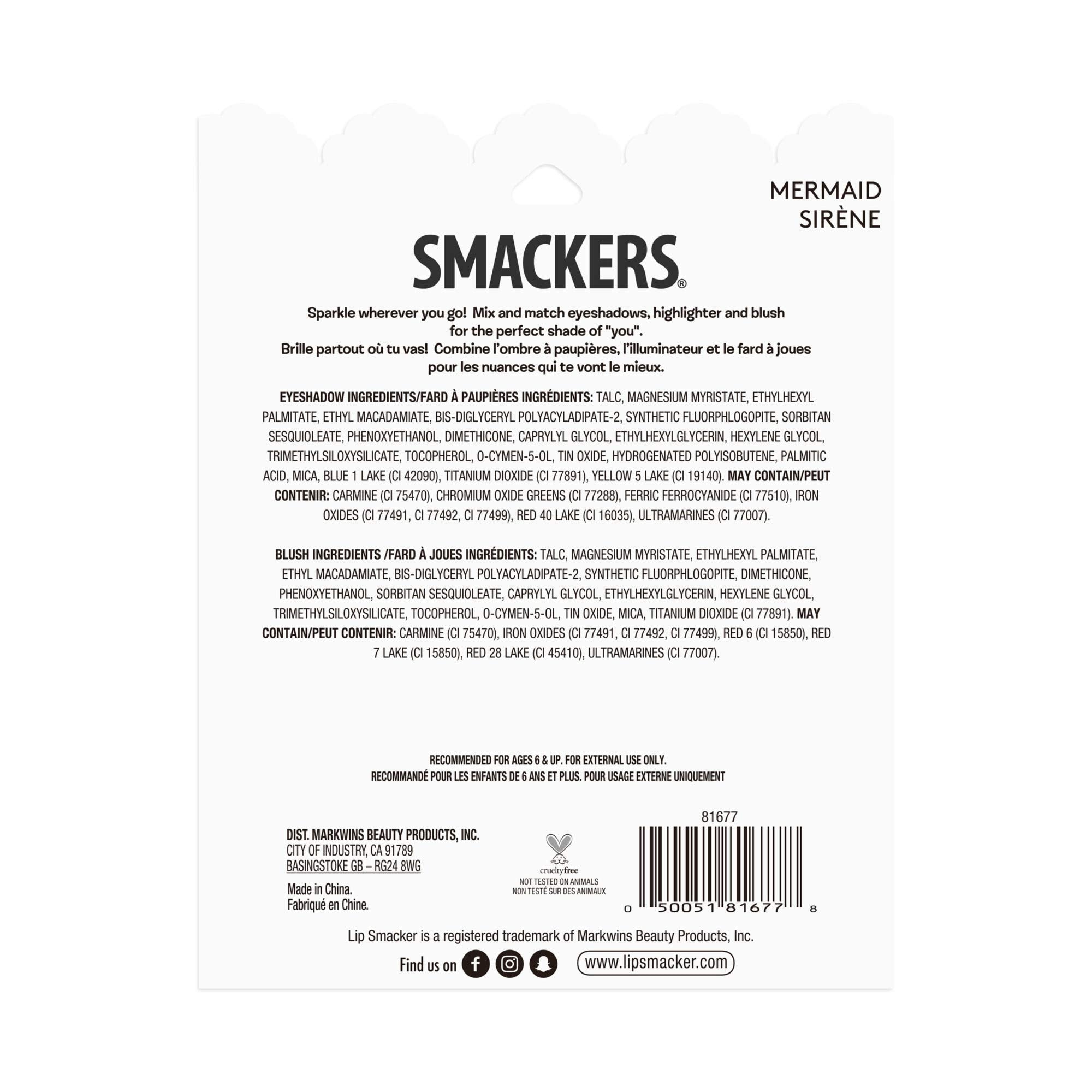 Lip Smackers parkle & shine makeup palette, Mermaid Palette, 0.42 Ounce