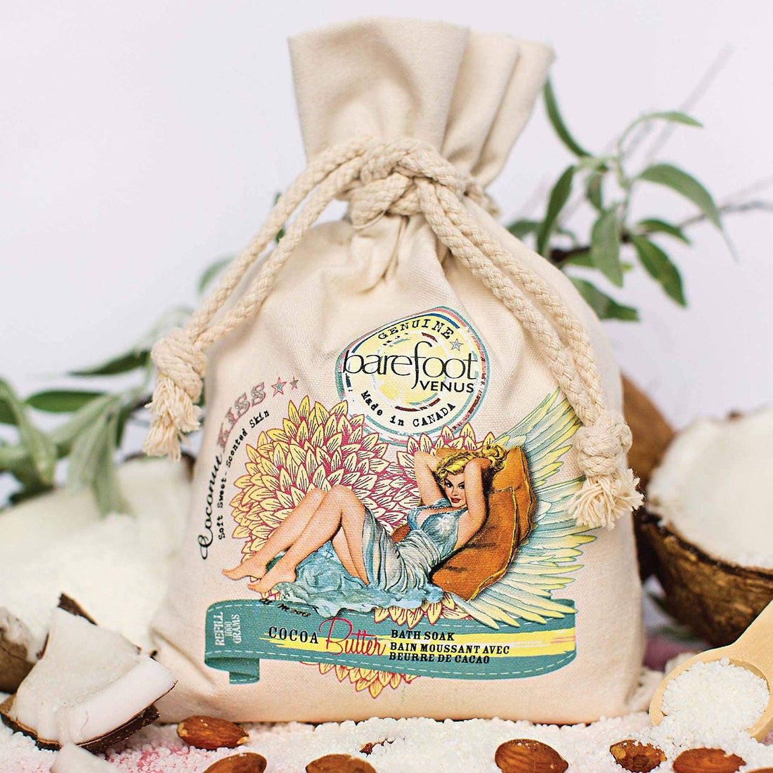 Barefoot Venus Bath Soak with Cocoa Butter 1000 G (Coconut Kiss)