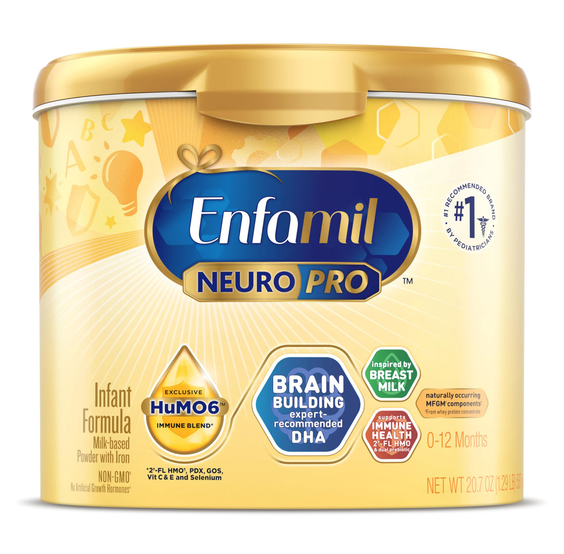 Enfamil NeuroPro Baby Formula, Infant Formula Nutrition, Triple Prebiotic Immune Blend, 2'FL HMO, & Expert-Recommended Omega-3 DHA, Perfect Choice for Baby Milk, Non-GMO, Powder Tub, 20.7 Oz