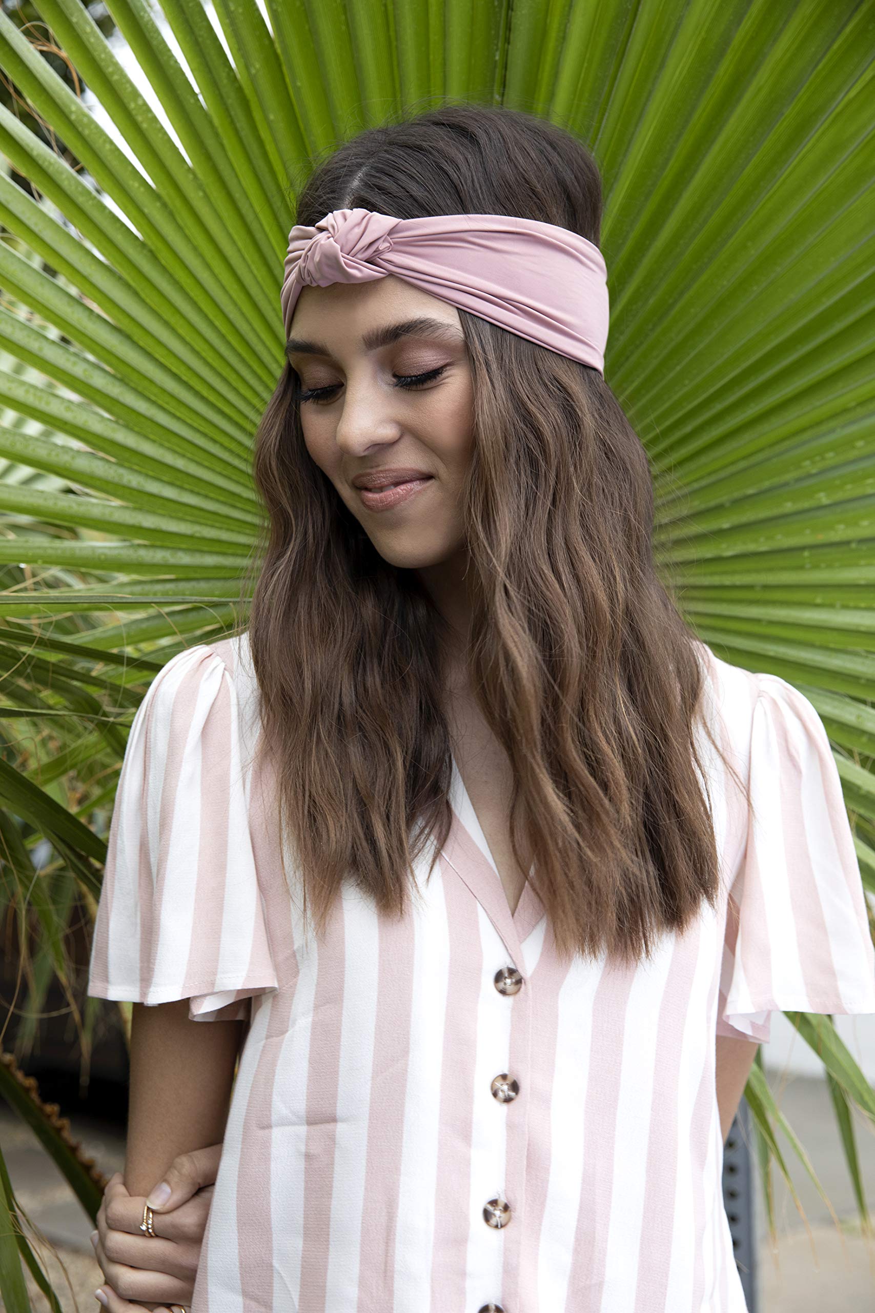 Scünci Soft Knot Headwraps in Neutral Mauve and Dark Grey, 2 Count