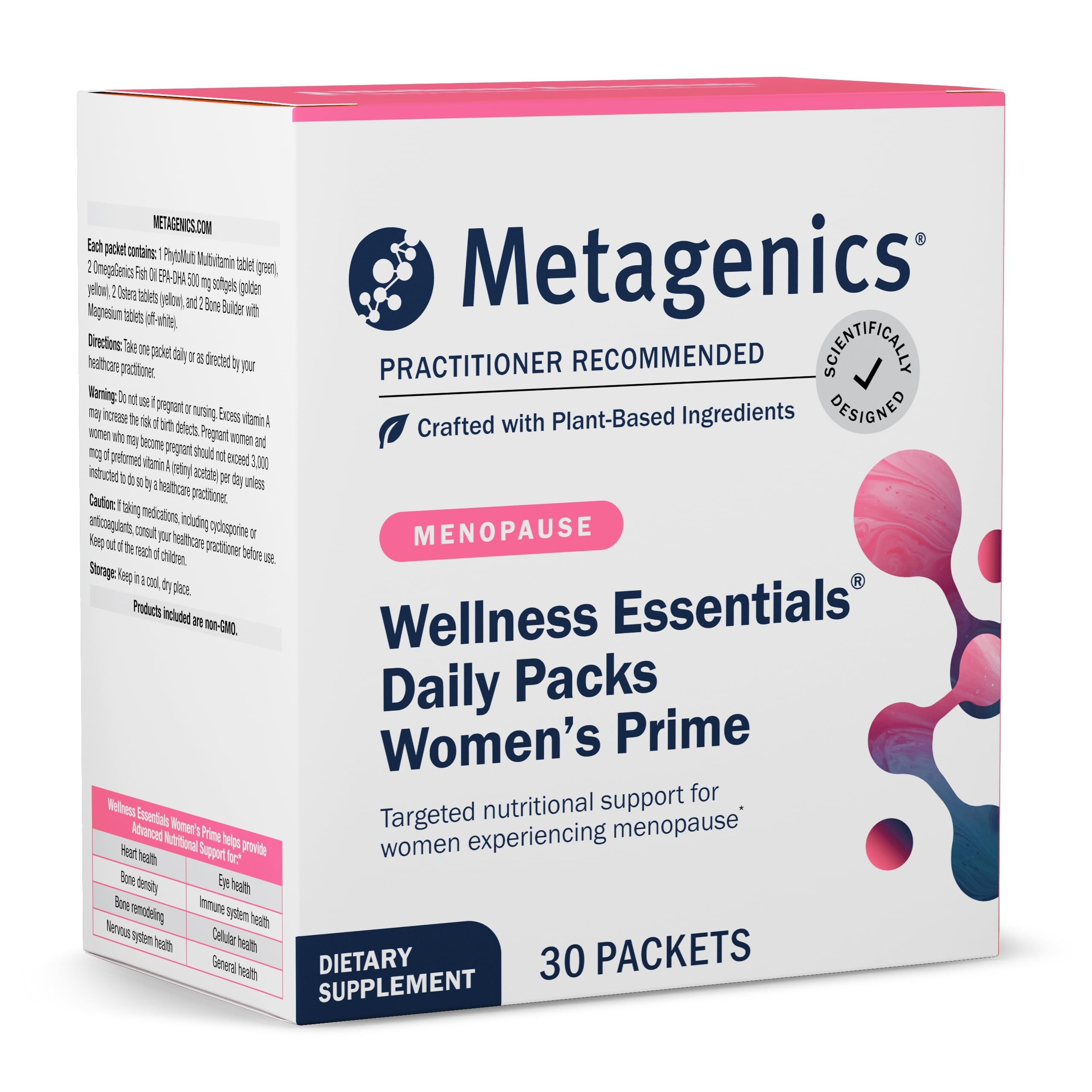 Metagenics Wellness Essentials Women's Prime - Menopause Support* - Daily Multivitamin Packets - Womens Multivitamins - Bone Density Support* - Omega-3 Fatty Acids - Non-GMO & Gluten Free - 30 Packets