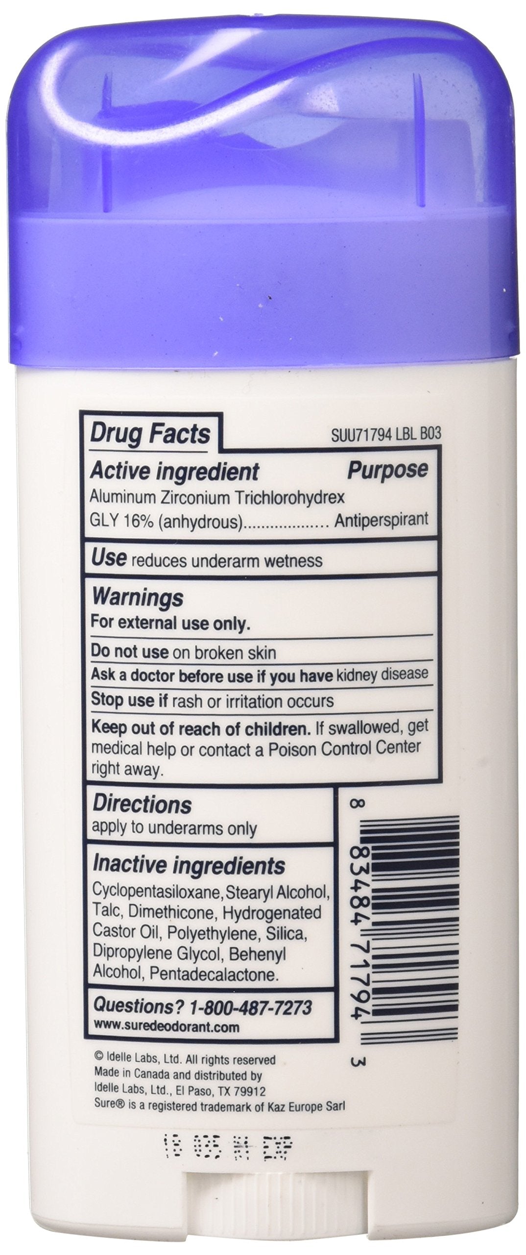 Sure Original Solid Unscented, Anti-Perspirant Deodorant 2.70 oz (Pack Of 3)