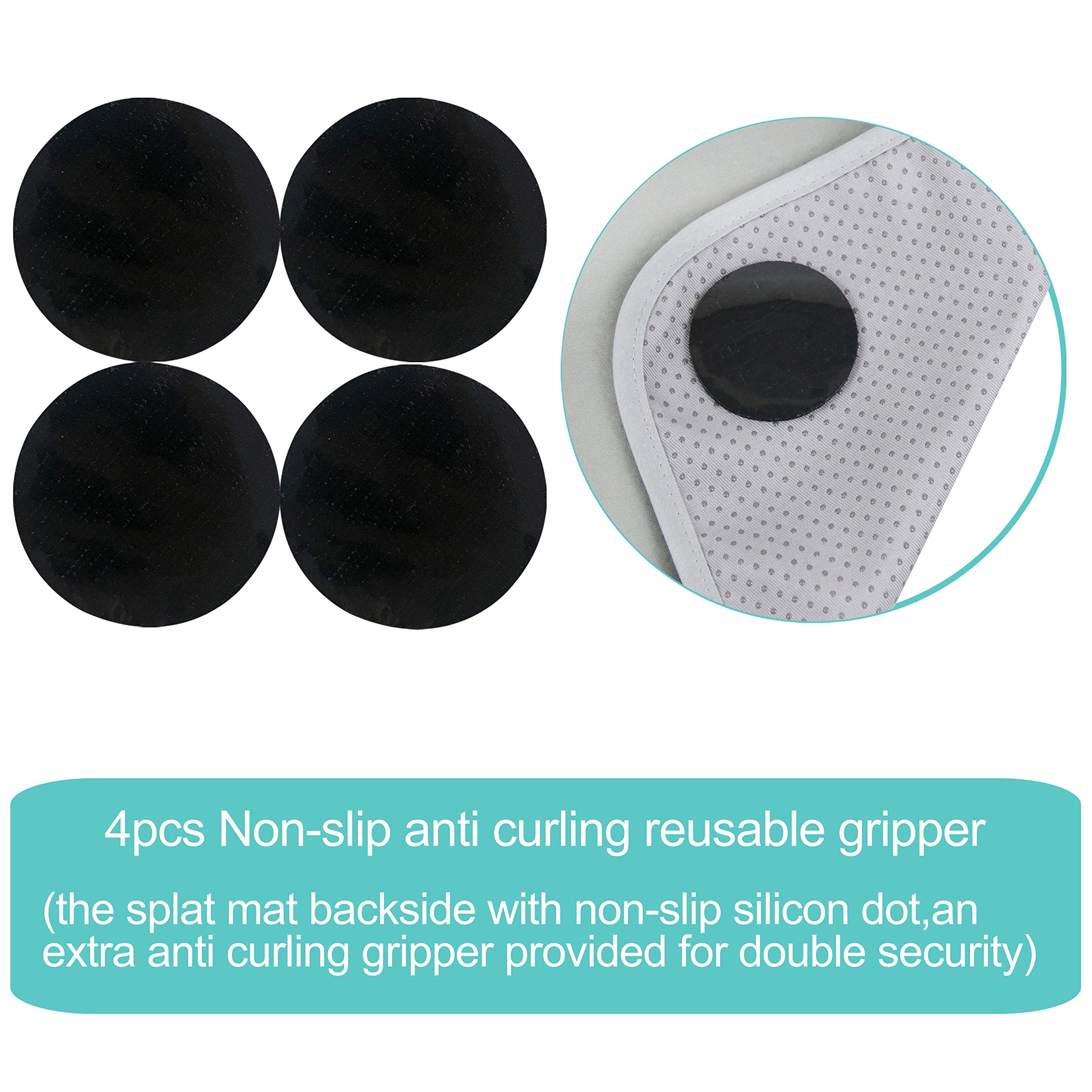 Paw Legend Washable Highchair Splat Floor Mat- Anti-Slip Silicone Spot Splash Mess Mat(53'' X 53'')-Food Catcher Art Craft Leak Proof Mat,Grey