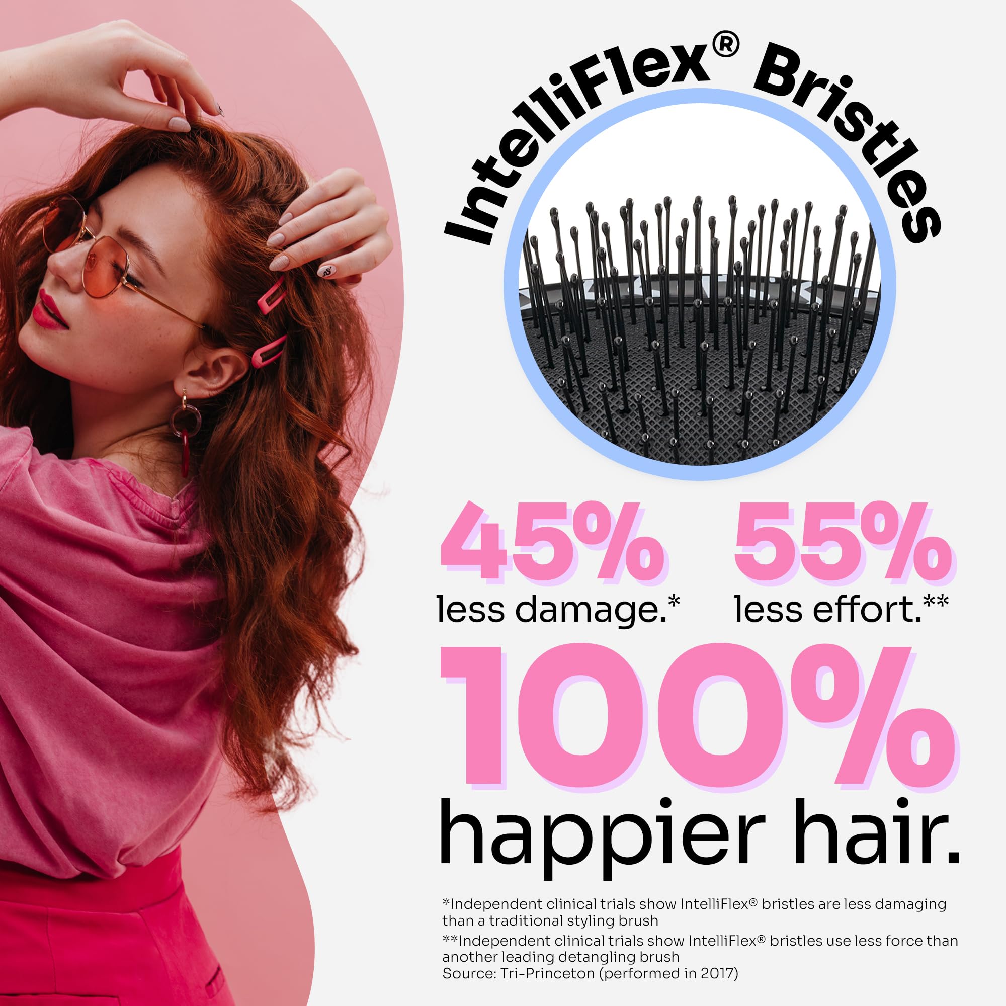 Wet Brush Hair Brush Original DetanglerÃ‚ - Diagonal Checkers - Exclusive Ultra-soft IntelliFlex Bristles - Protects Against Split Ends and Breakage - For Women, Men, Wet And Dry Hair