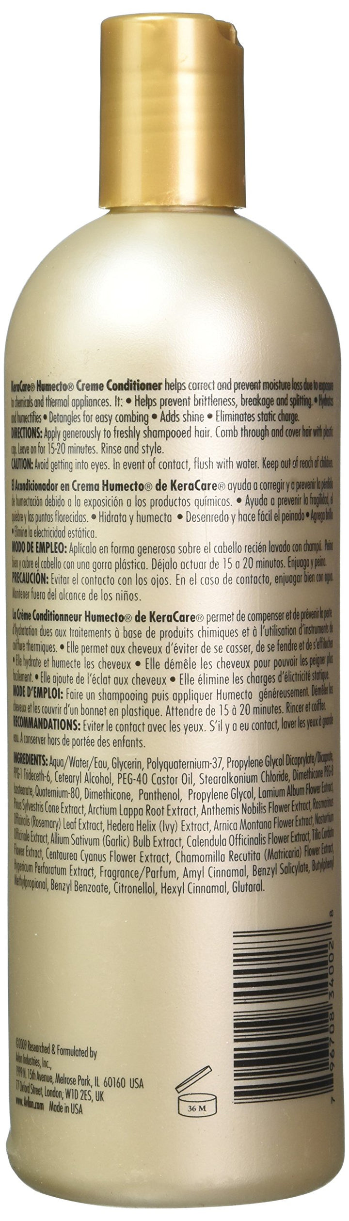 Avlon Keracare Humecto Creme Conditioner For Unisex, 16 Ounce