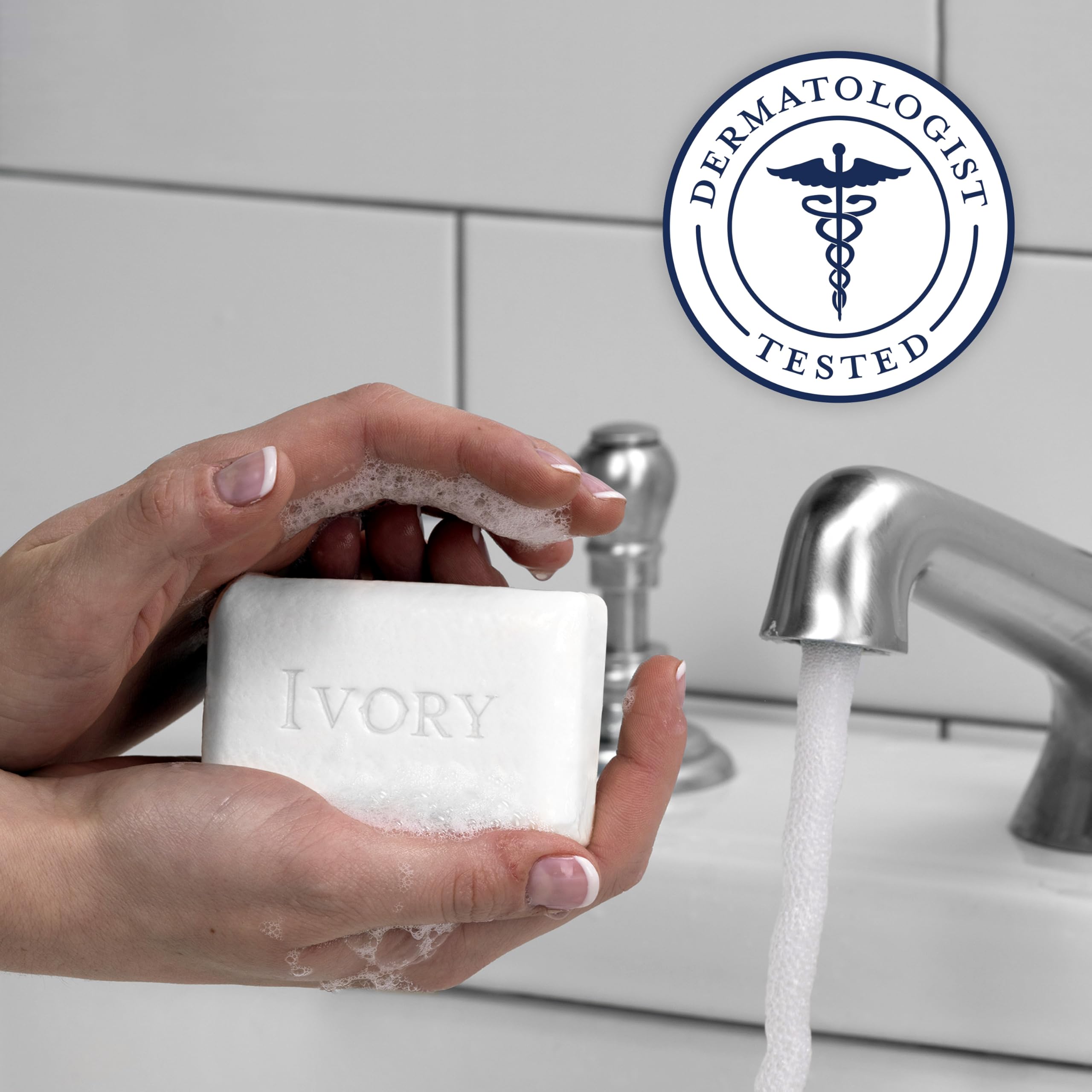 Ivory Gentle Bath Bar Soap, Family Pack, Designed for Whole Family, 99.44% Pure Formula w/ Plant-Based Cleansers, Made Without Heavy Perfumes, Parabens or Phthalates, Original Scent, 4.0 oz (10 Count)