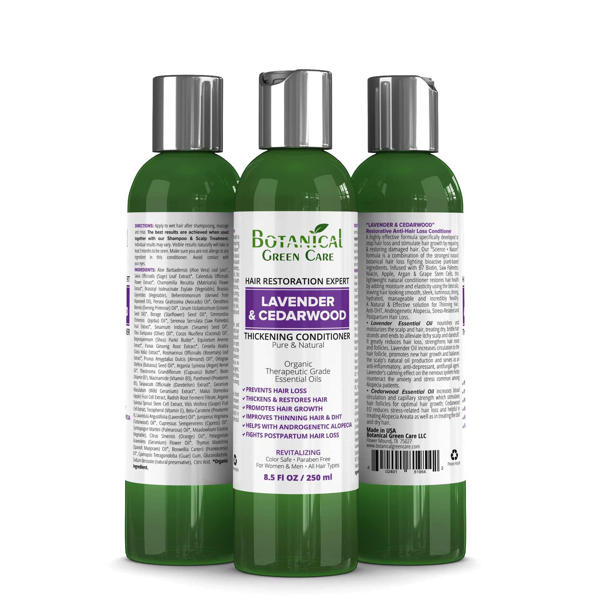 8 oz , Lavender & Cedarwood : Hair Loss Prevention Therapy Premium OrganicDeep Moisturizing & Intensive Reconstructive Conditioner“Lavender & Cedarwood”