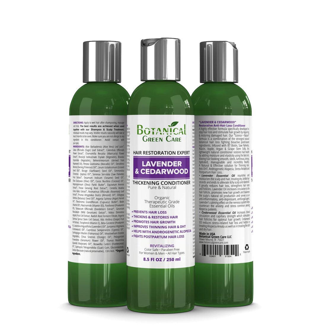 8 oz , Lavender & Cedarwood : Hair Loss Prevention Therapy Premium OrganicDeep Moisturizing & Intensive Reconstructive Conditioner“Lavender & Cedarwood”