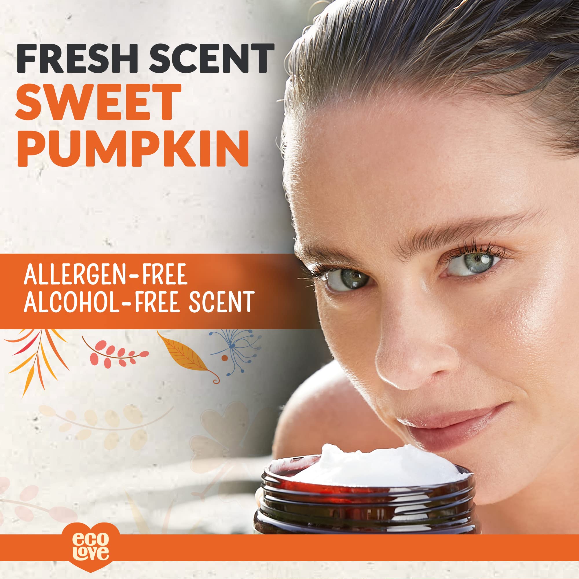 ecoLove Orange Collection Hair Mask for normal to dry hair - Carrots, Pumpkins & Sweet Potatoes. 100% VEGAN (11.8 Oz)